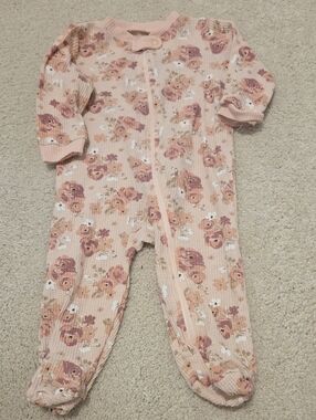 Baby Flower Pink Zipper Sleeper 3-6 Months